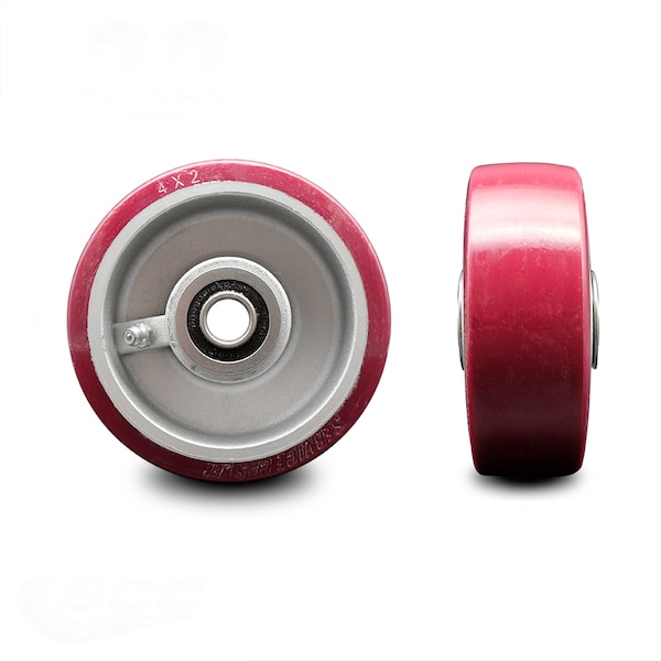 SCC - 4" Poly on Aluminum Wheel Only w/Ball Bearing - 1/2" Bore-800 lbs Capacity